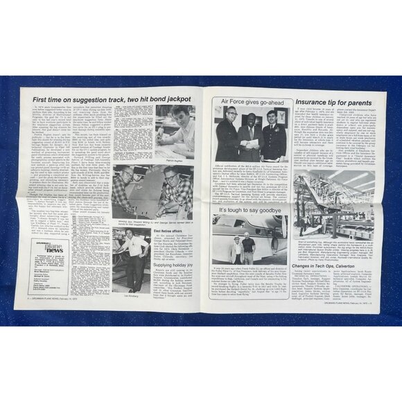 Grumman Plane News Vol. 34 #3 Feb 14, 1975 Vintage Newspaper Grumman Aerospace - Picture 4 of 5